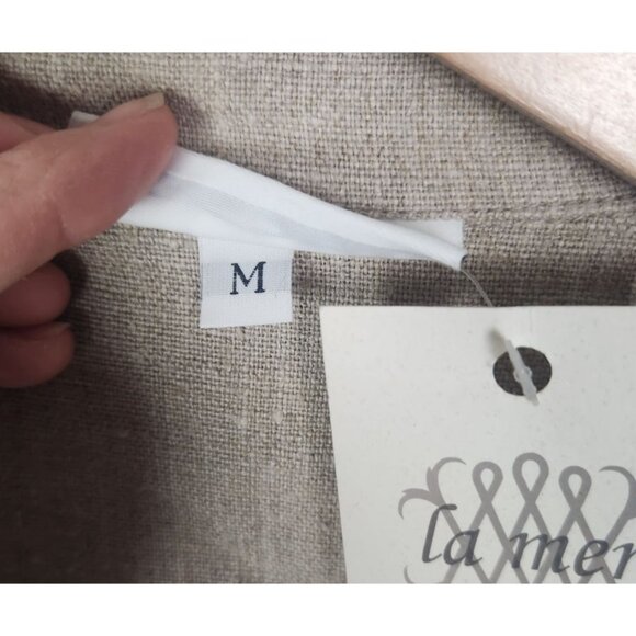 Bryn Walker Women's Sz. M Linen Eliza Asym Front Buttons Jacket Tan NWT - Picture 3 of 7